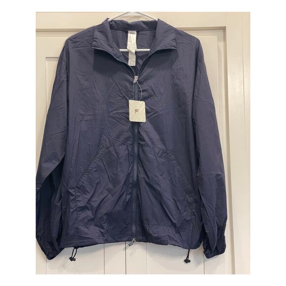 NWT Fabletics Deep Navy Womens oversized Windbreaker SM - Picture 1 of 10